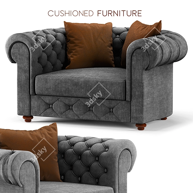 Luxury Comfort Cushioned Furniture 3D model image 1