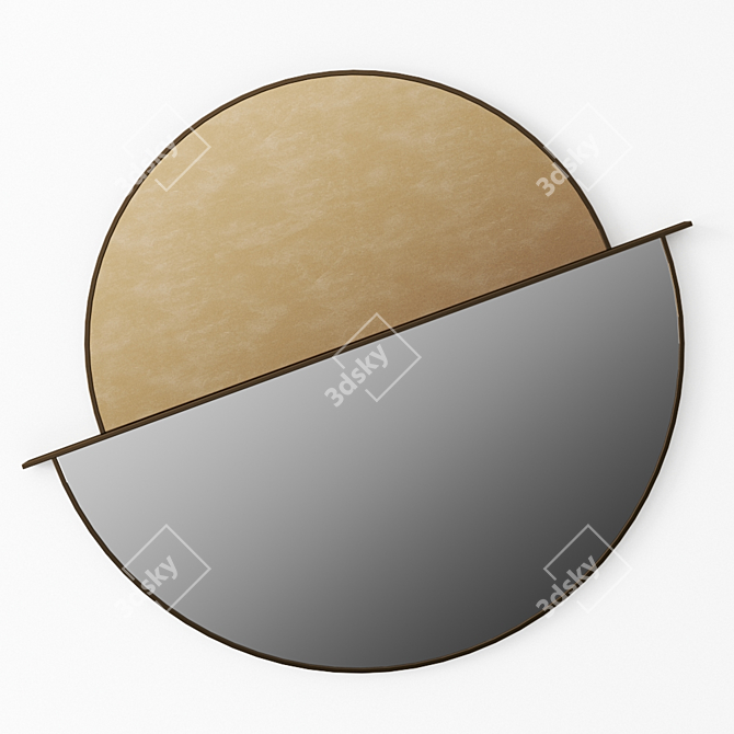 Shake Moon Mirror: Modern Round Wall-Mounted Design 3D model image 1