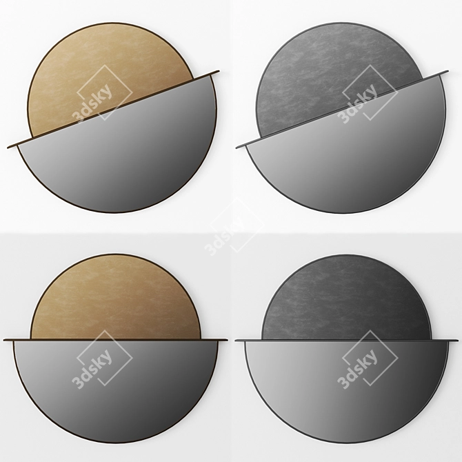 Shake Moon Mirror: Modern Round Wall-Mounted Design 3D model image 2