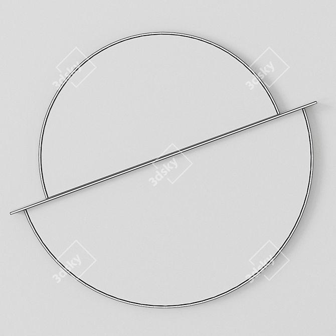 Shake Moon Mirror: Modern Round Wall-Mounted Design 3D model image 5