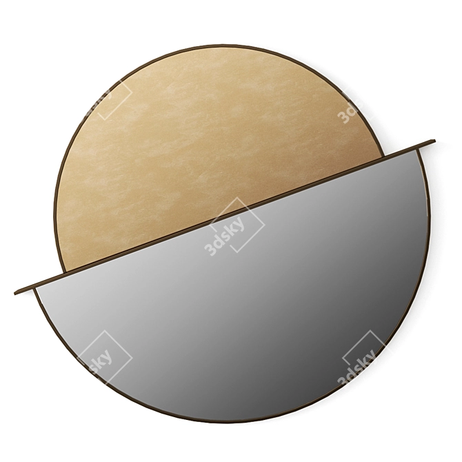 Shake Moon Mirror: Modern Round Wall-Mounted Design 3D model image 6