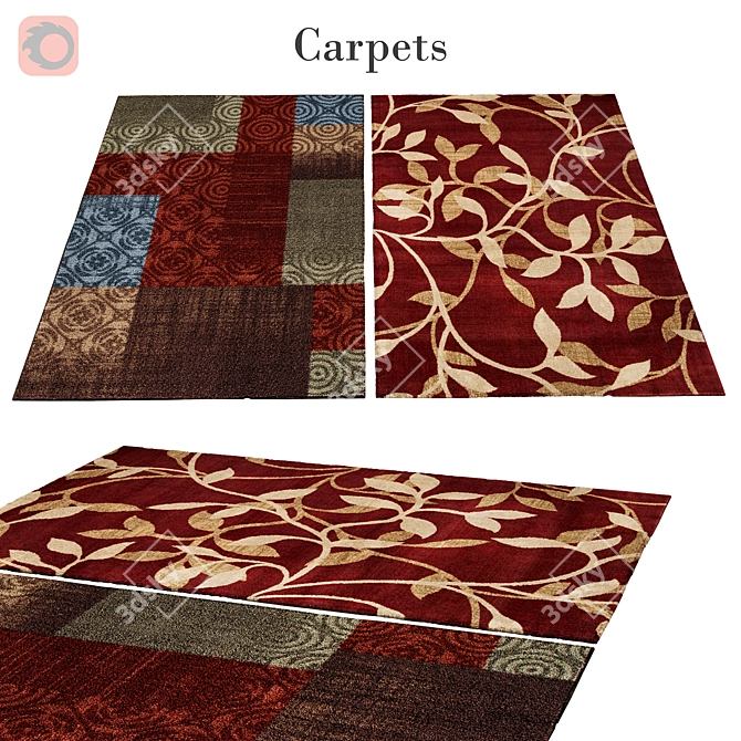 Polys: 3,888 Vets: 4,004 Stylish Rug 3D model image 1