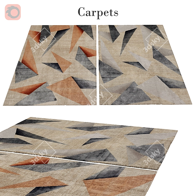 Polys: 3 888, Vets: 4 004 - Vibrant Rug 50 3D model image 1