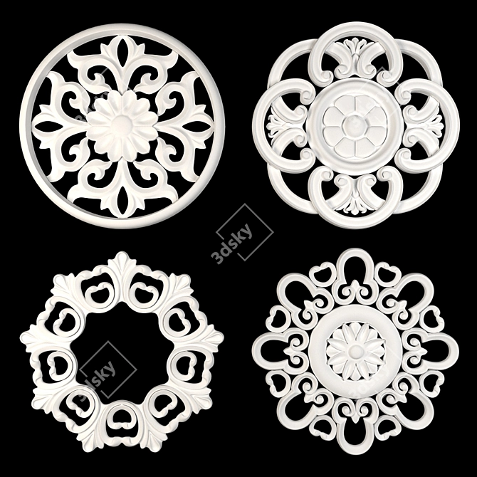 Elegant Wall Rosettes: 2016 Edition 3D model image 2