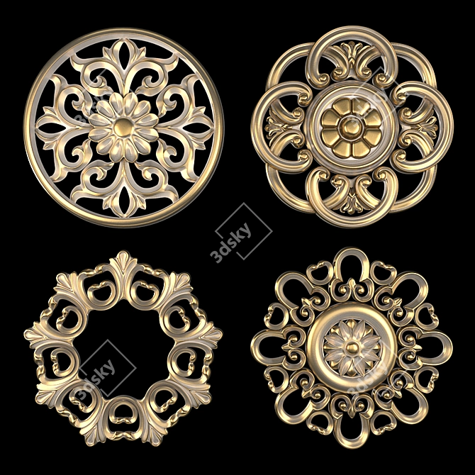 Elegant Wall Rosettes: 2016 Edition 3D model image 4