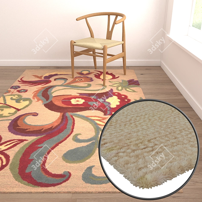 Luxury Carpets Set - High-Quality Textures 3D model image 5