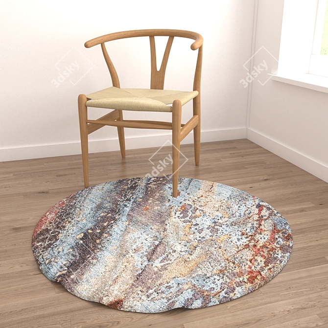 Versatile Set of Round Carpets for Stunning Renderings 3D model image 4