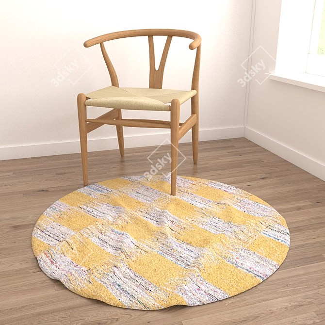 Round Carpets Set - Versatile 6-Piece Collection 3D model image 4