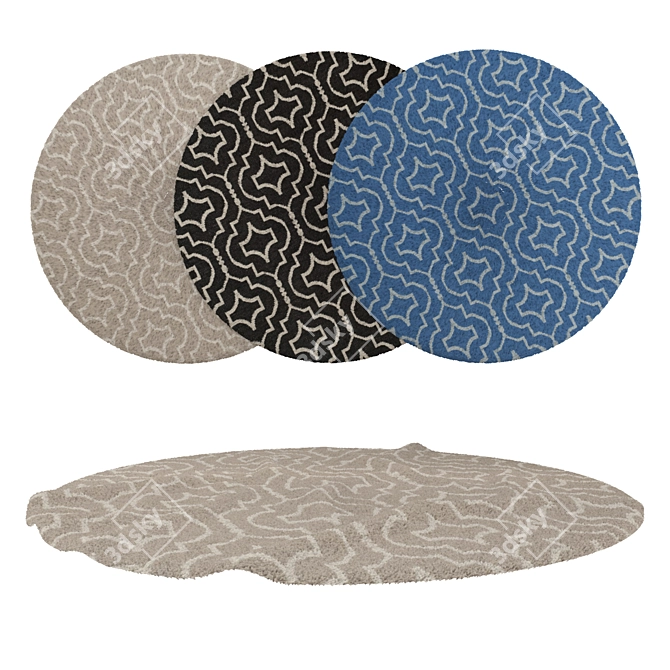 Round Carpets Set - Perfect for Diverse Perspectives 3D model image 1