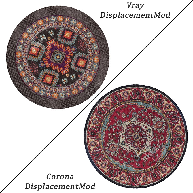 Versatile Round Carpet Set 3D model image 2