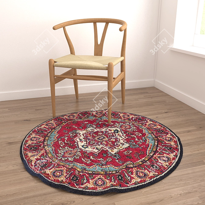 Versatile Round Carpet Set 3D model image 4
