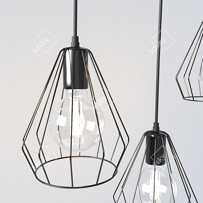 Modern Metal Chandelier 3D model image 3