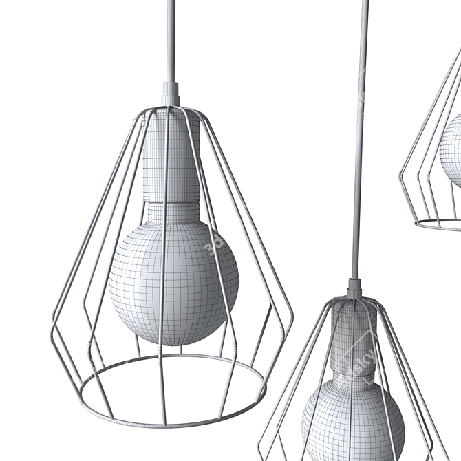 Modern Metal Chandelier 3D model image 4