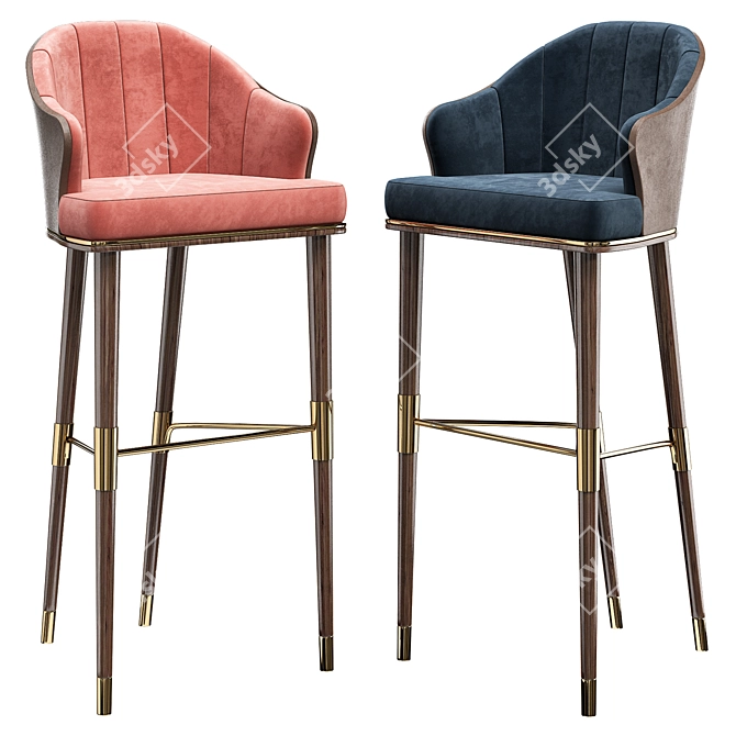 Modern Bar Chair Ellis 3D model image 1