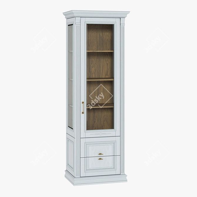 RIMAR Single Door Showcase with Drawers - Stylish Storage Solution 3D model image 3