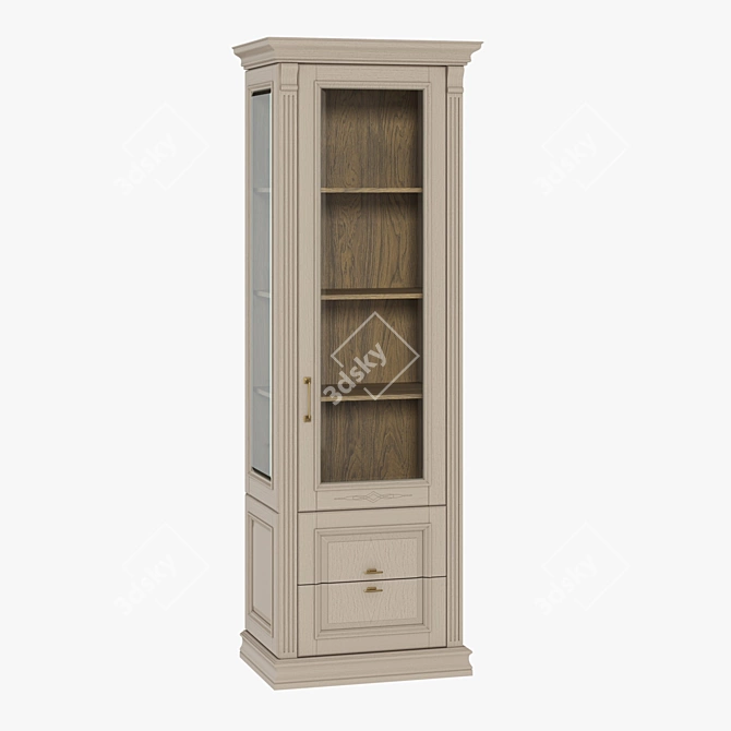 RIMAR Single Door Showcase with Drawers - Stylish Storage Solution 3D model image 4