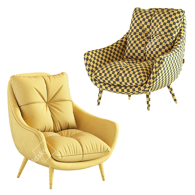 Sophia Modern Armchair 3D model image 5