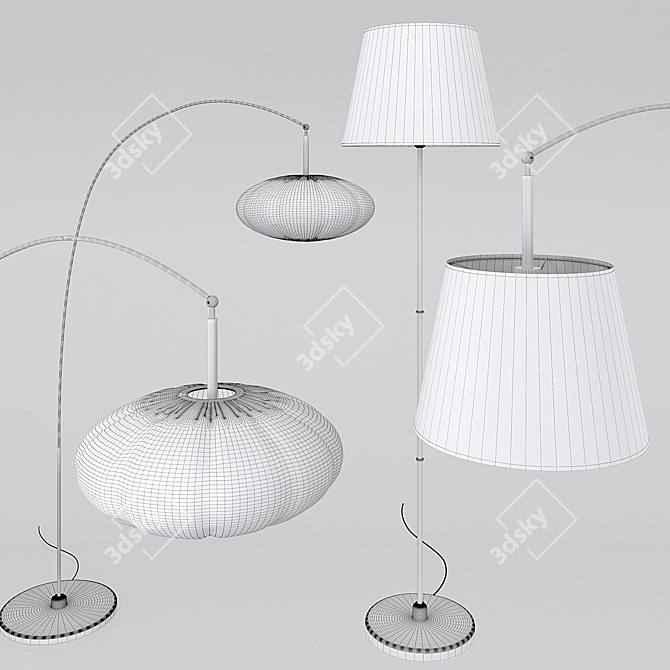 Modern Arch Floor Lamps Set 3D model image 2