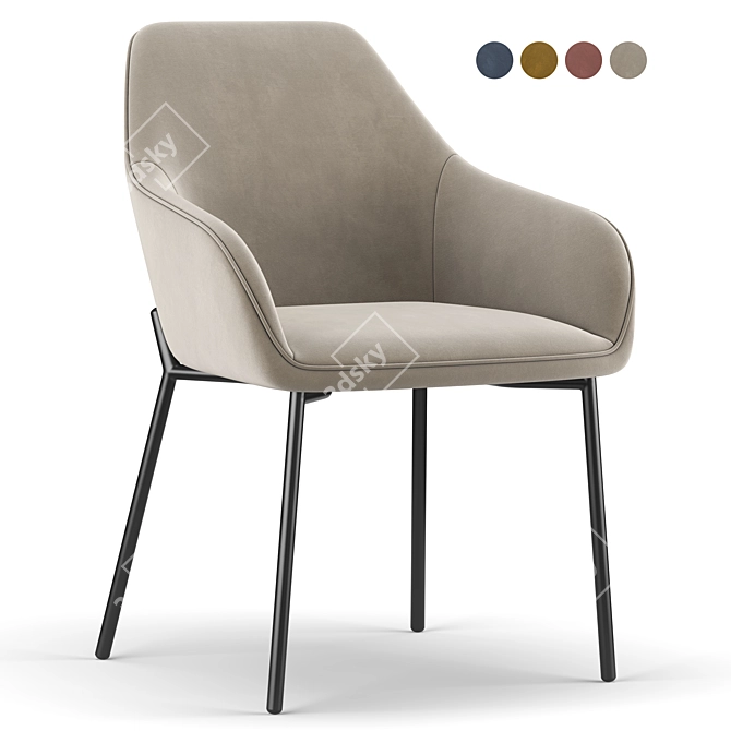 Elegant Daniella Dining Chair 3D model image 1