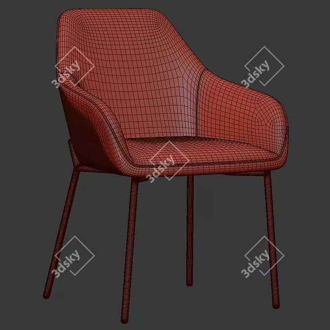 Elegant Daniella Dining Chair 3D model image 5