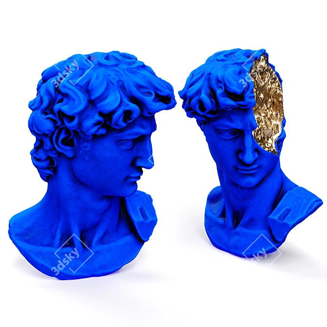 Michelangelo David Halfhead Bust 3D model image 3