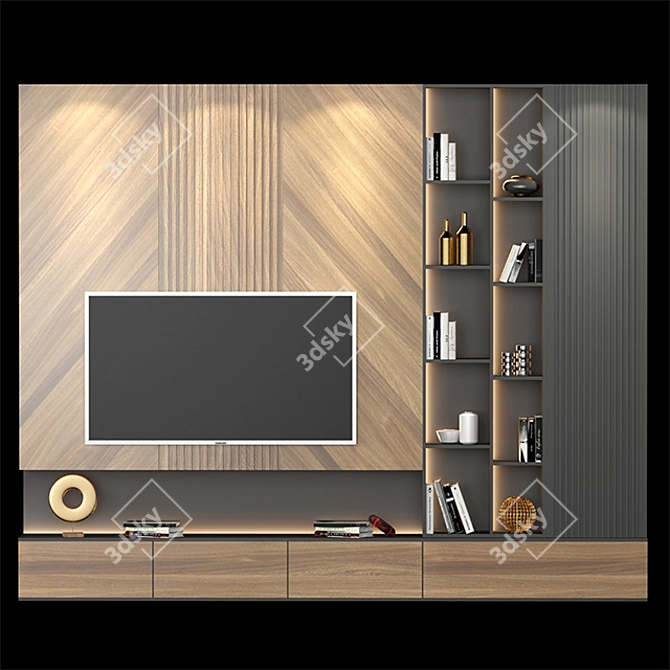 Modern TV Stand - Versatile Design 3D model image 1