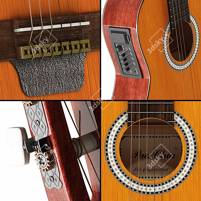 Pao Chia Classic Guitar: Exquisite Craftsmanship & Exceptional Rendering 3D model image 3