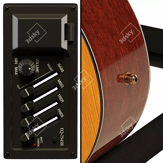 Pao Chia Classic Guitar: Exquisite Craftsmanship & Exceptional Rendering 3D model image 9