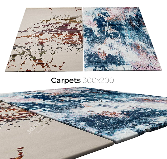Modern Patterned Carpets - High Quality 3D model image 1