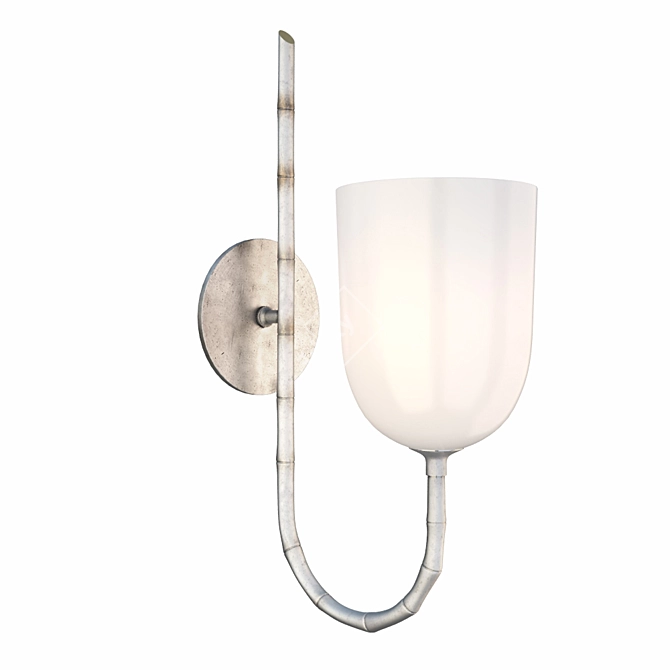 Elegant Edgemere Silver Wall Light 3D model image 1