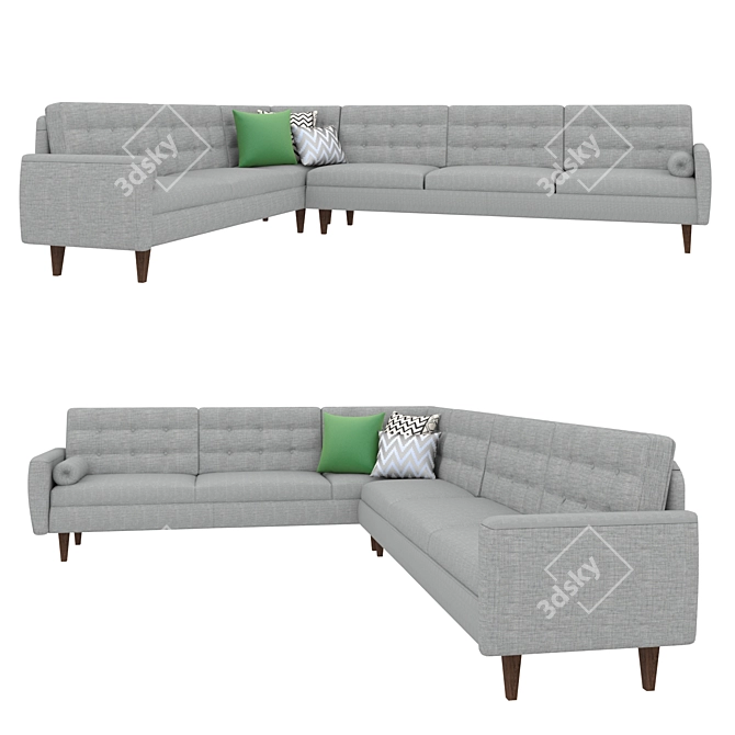 Modern Drake 3-Piece Sectional 3D model image 1