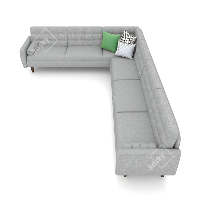 Modern Drake 3-Piece Sectional 3D model image 2