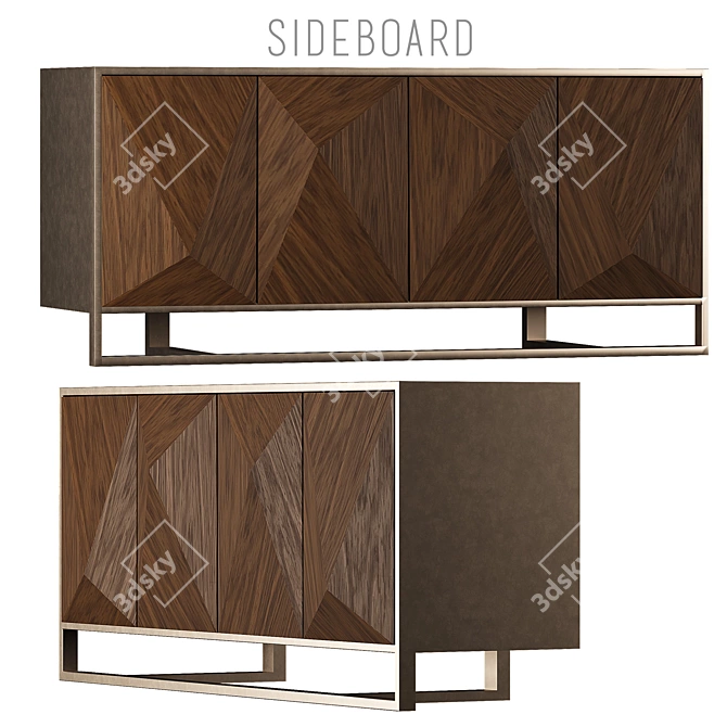 Sleek Modern Sideboard 3D model image 2