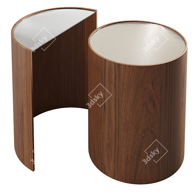 Sleek Contour Side Tables 3D model image 1