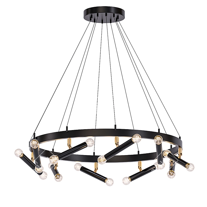 Elegant Carousel 20-Light Ceiling Fixture 3D model image 1