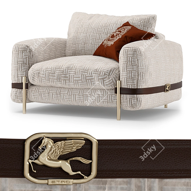 Etro Madras Armchair: Elegant Home Interiors 3D model image 1