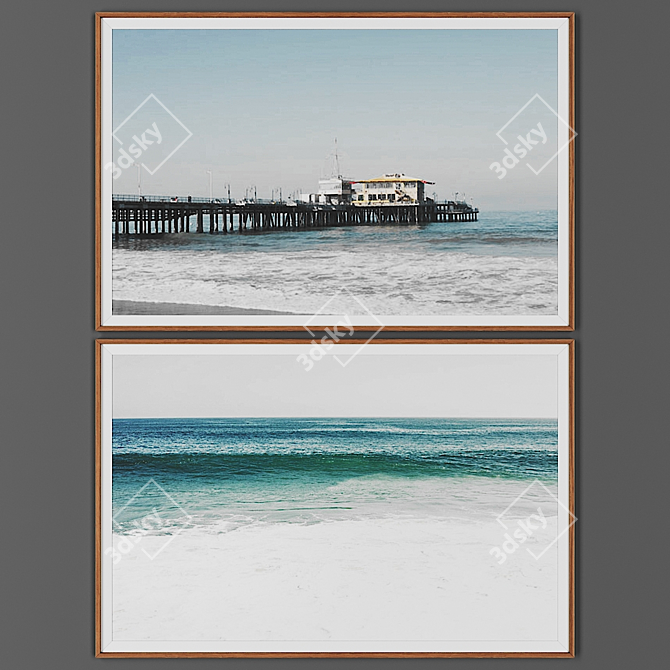 Wooden Frame Picture Set 3D model image 1