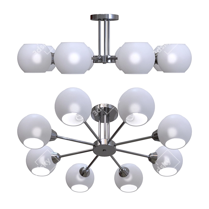 Evoluce Lanta: Stylish Italian Metal and Glass Pendant Light 3D model image 1