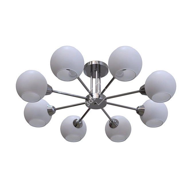 Evoluce Lanta: Stylish Italian Metal and Glass Pendant Light 3D model image 2