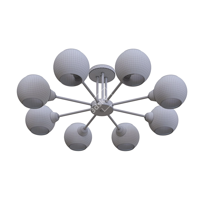 Evoluce Lanta: Stylish Italian Metal and Glass Pendant Light 3D model image 3