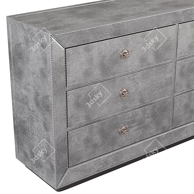 Elegant Oak Chest of Drawers 3D model image 4