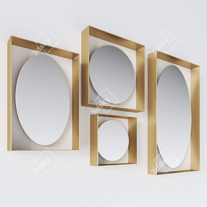 VIP Mirror: Stylish Wooden Wall-mounted Frame 3D model image 2