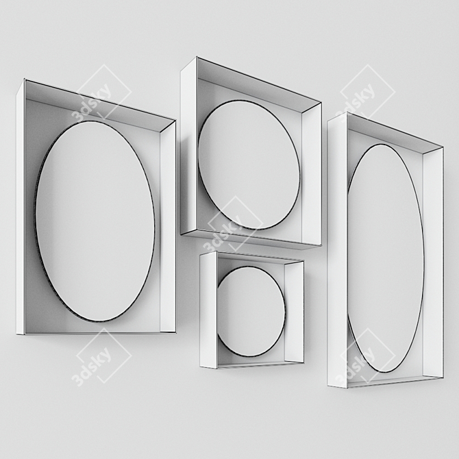 VIP Mirror: Stylish Wooden Wall-mounted Frame 3D model image 3