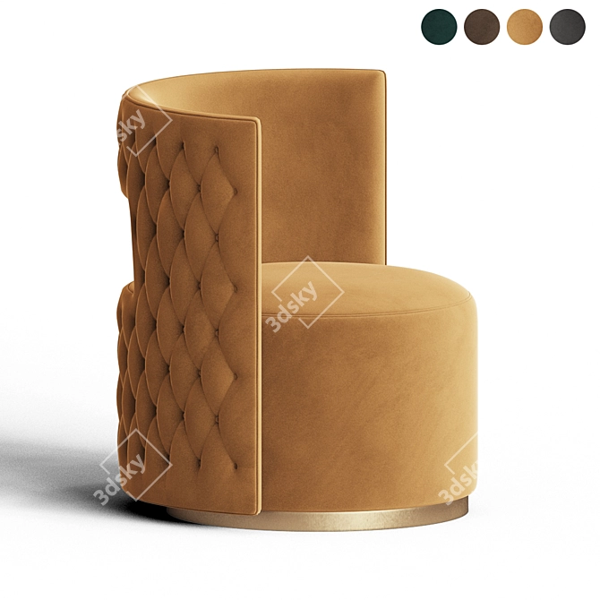 Theo Velvet Dining Chair 3D model image 3