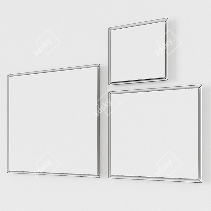 Quarantacinque Wood Framed Mirrors Set 3D model image 4