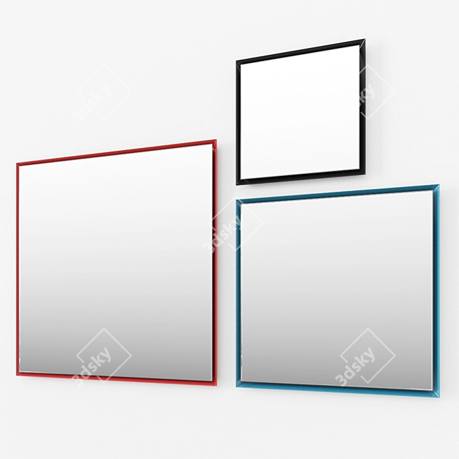 Quarantacinque Wood Framed Mirrors Set 3D model image 5