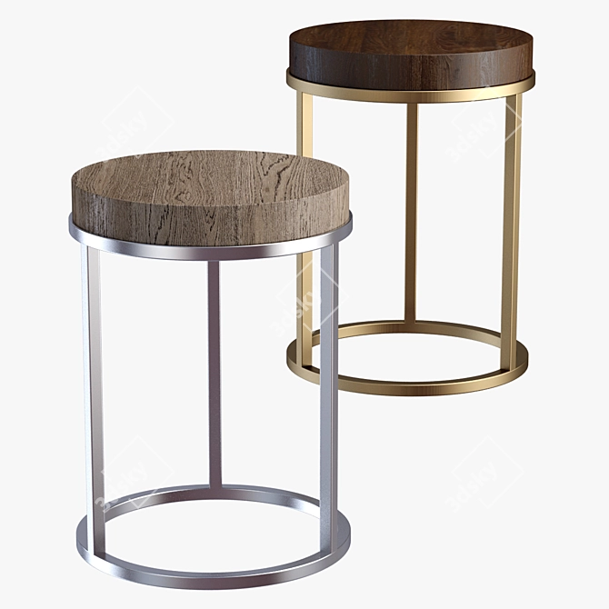 Sleek Round Nicolas Side Table 3D model image 1