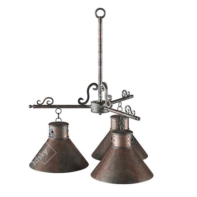 Spanish Hacienda Chandelier 3D model image 1