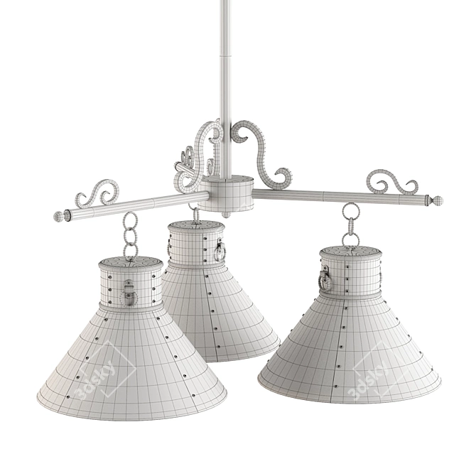 Spanish Hacienda Chandelier 3D model image 4