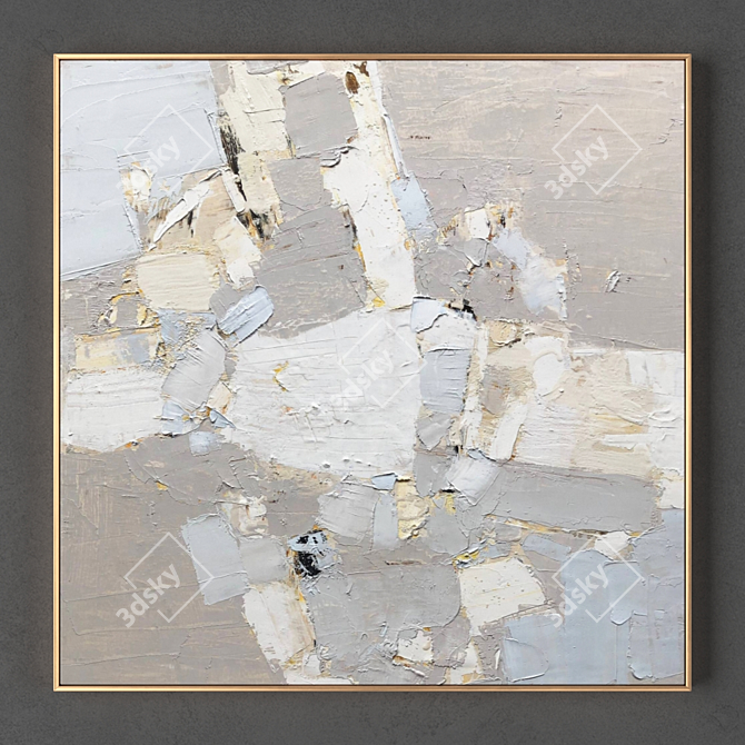 Modern Frame Set: Two 700x700mm Frames with High-Resolution Textures 3D model image 2